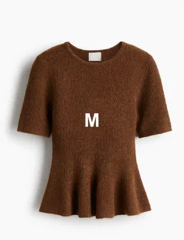 H&M 페플럼 니트 브라운 M