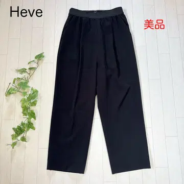 새상품급 헤이 Heve 턱 테이퍼드 팬츠 스트레치 블랙 38