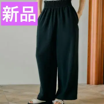 새상품 LEPSIM 렙심 린넨 와이드 스트레이트 팬츠 바지 블랙