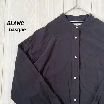 BLANCbasque 펄 버튼 절개 셔츠 가디건 보더