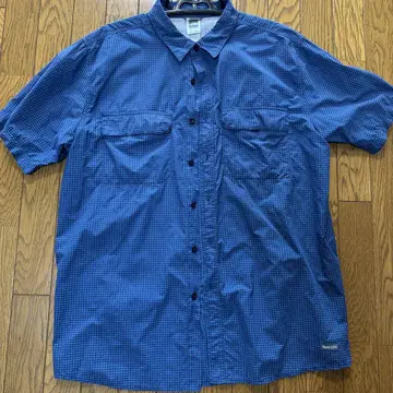 THE NORTH FACE 반팔 셔츠 XL/TG 파랑 체크