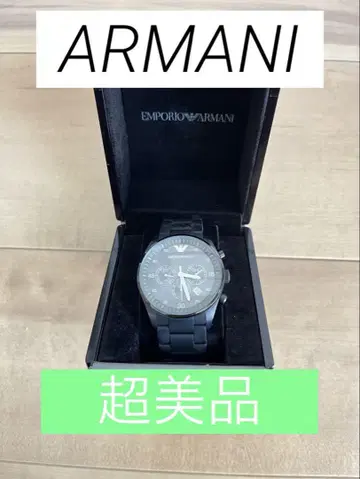 컨디션 최상 적자 감수 Emporio Armani 크로노그래프 시계 블랙