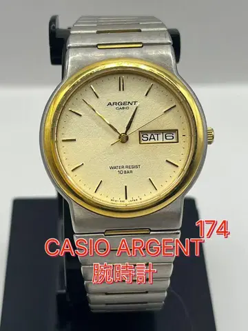 카시오 ARGENT 아날로그 시계 오샤레 골드 실버 모델