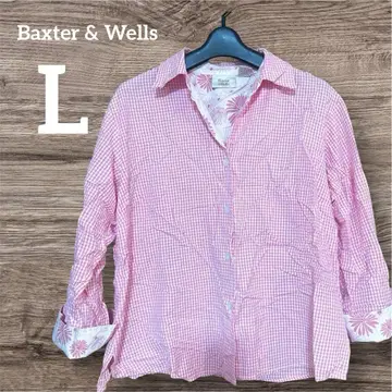Baxter & Wells 핑크 체크 셔츠 와이셔츠 L 체크