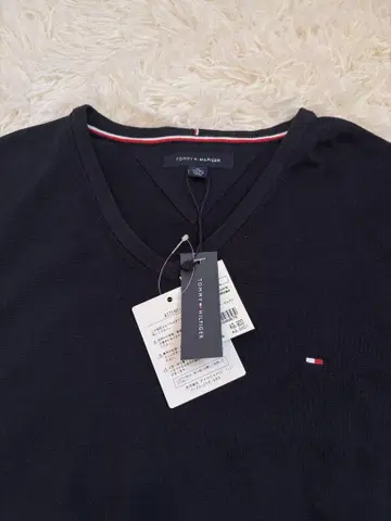 TOMMY HILFIGER 네이비 V넥 스웨터 XL