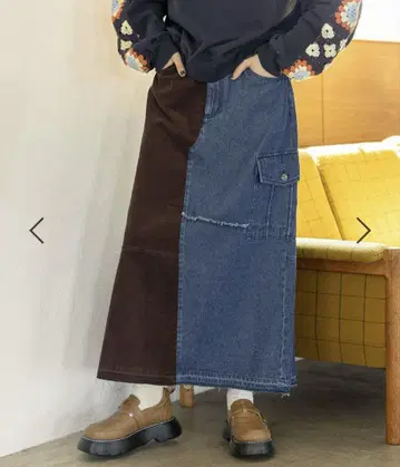니코앤드 리메이크풍 콤비 스커트 M