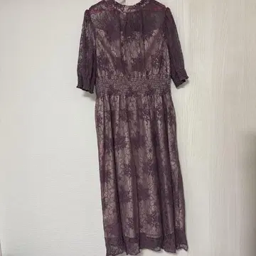 clette 퍼플 레이스 드레스 반팔 3L