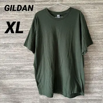 GILDAN (길단) 짙은 녹색 T셔츠 XL 무지 반팔 빅 사이즈