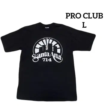 PRO CLUB 프로클럽 산타 아나 프린트 티셔츠 블랙 L*QI