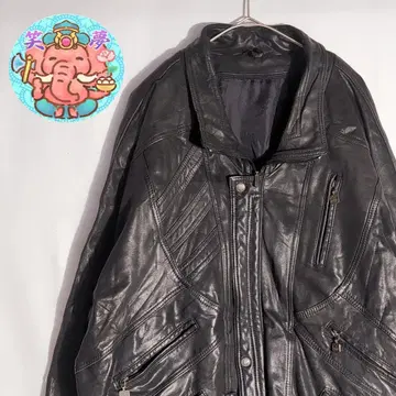 페이크 가죽 자켓 짧은 기장 블루종 다크 브라운 안감 올 패턴