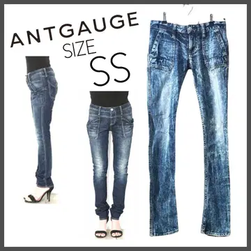 봄/여름/가을/겨울 ANTGAUGE 스키니 데님 스톤 워시 SS