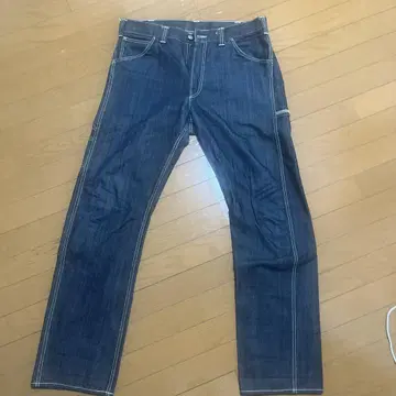 인디고 스트레이트 레그 데님 34