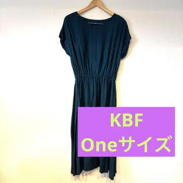 여성용 KBF 그린 티셔츠 원피스 반팔 린넨 혼방 소재