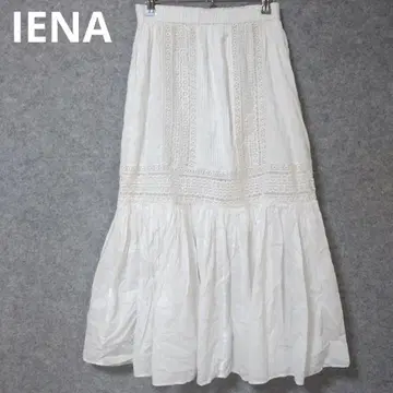 IENA 화이트 코튼 보일 레이스 스커트 인도산