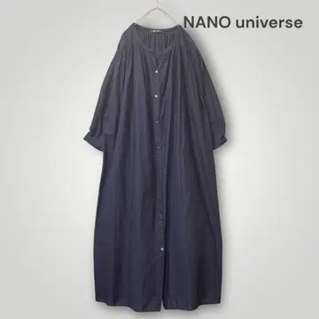 [NANO universe] 루즈한 사이즈 면린넨 롱 원피스 겉옷