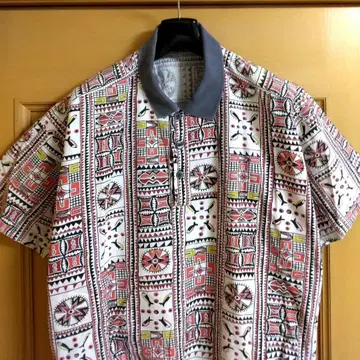빈티지 80s 90s 올 패턴 네이티브 레트로 아트 피케 셔츠