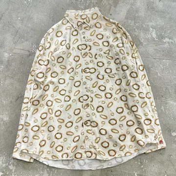 올 패턴 셔츠 패턴 셔츠 긴팔 셔츠 구제 의류 L