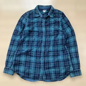 9.10 L.L.Bean 엘엘빈 플란넬 셔츠 체크 블루 S
