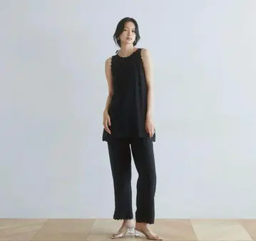 SeaRoomlynn 스캘럽 린넨 팬츠 M 블랙