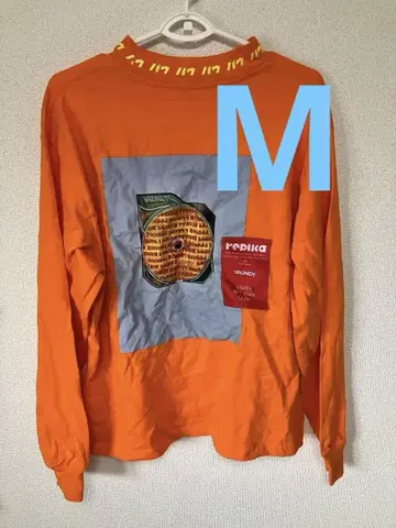 Vaundy replica 롱 T셔츠 백 프린트 오렌지 M