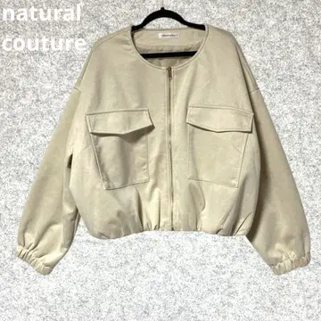 natural couture 분또 스웨이드 노카라 블루종
