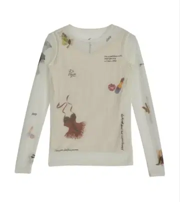 Ameri LITTLE FUNNY FACE SHEER TOP