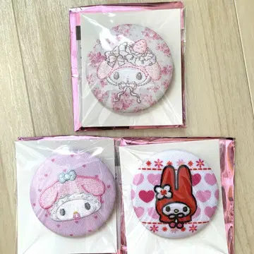 마이멜로디 시크릿 자수 캔뱃지 3개