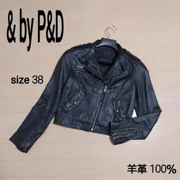 새상품급 &by Pinky&dianne 램 가죽 라이더 자켓
