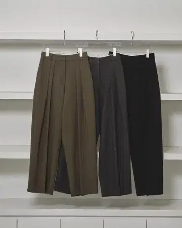 Bonding Wide Trousers/모스그린/TODAYFUL
