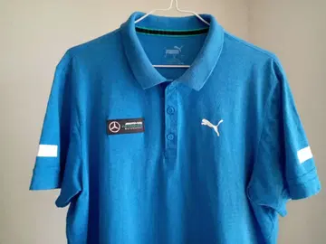 새상품급 PUMA 푸마 골프 피케 셔츠 L 블루 벤츠 콜라보