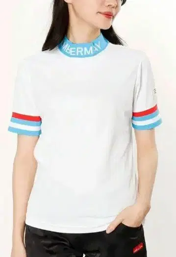 DECEMBERMAN 화이트 모크넥 셔츠 여성용