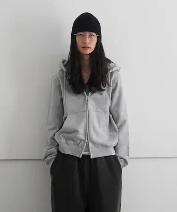 KAIKO x HARU 더블 지퍼 후드티 top gray
