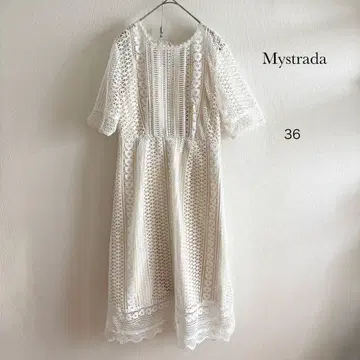 Mystrada 전체 레이스 원피스 36 화이트