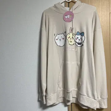 새상품 치이카와 (먼작귀) 후드 부착 후드티 크림색 아베일 시마무라