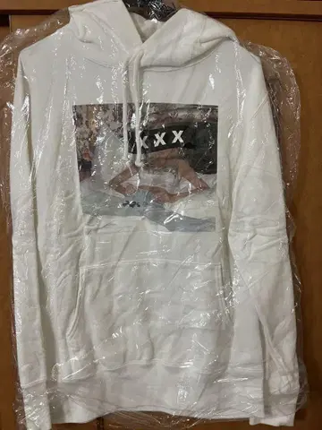 GOD SELECTION XXX 후드티 M 화이트 포토 프린트 후디
