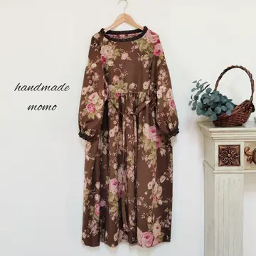 handmade 원피스 긴팔 YUWA 꽃무늬 free