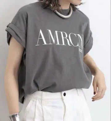 라빠르망 x AMERICANA 롤업 T-SHIRTT셔츠 그레이