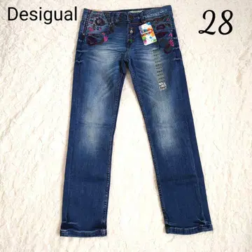 [ 미사용 ] Desigual 데시그알 자수 데님 꽃무늬 팬츠 택 포함