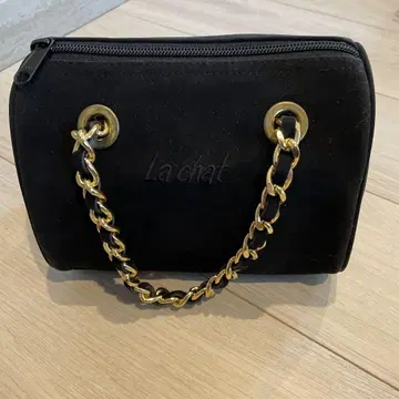 La chat 블랙 스웨이드 파티 백