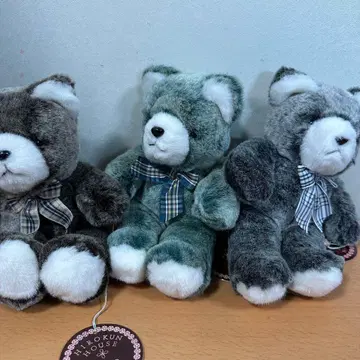 레어 레트로 히로쿤 하우스 메쉬 베어 봉제 인형 곰 3색 베어
