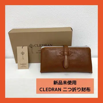 새상품 CLEDRAN 애들레 장지갑 브라운 소가죽 동전 지갑 여성용