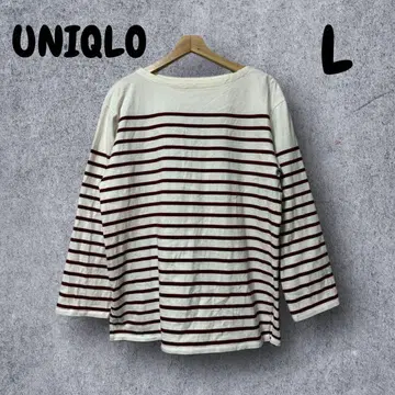 427 [UNIQLO] 긴팔T 보더 빨흰 L 면100% 가을/겨울 긴팔