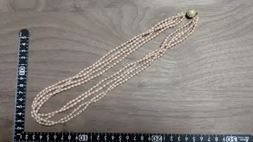 핑크 계열 4연 담수 진주 목걸이 약 56cm
