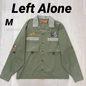 Left Alone 레프트 얼론 셔츠 자켓 애니멀 자수 긴팔 M