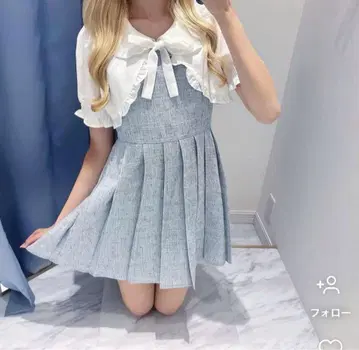 evelyn 리본 블라우스 플리츠 OP