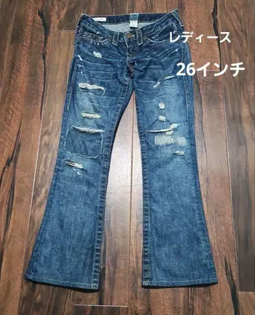 TRUE RELIGION 부츠컷 데님 26 데미지 가공