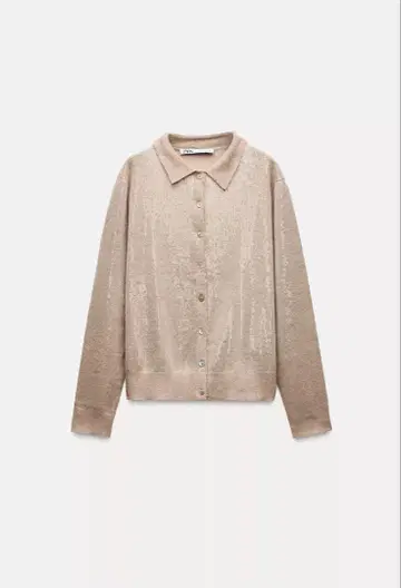 ZARA 스팽글 니트 가디건 베이지