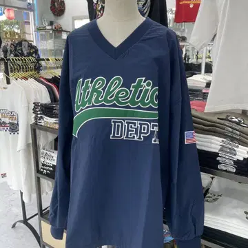 (87) Athletic DEPT. V넥 긴팔 티셔츠 네이비