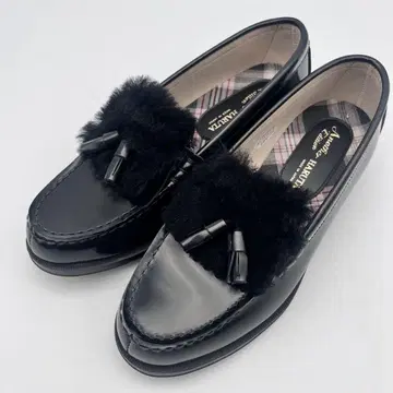 미사용 하루타 어나더 에디션 로퍼 퍼 포함 블랙 23cm