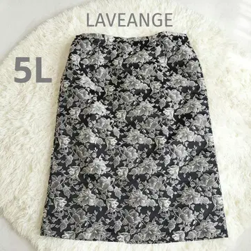 LAVEANGE 꽃무늬 자카드 내로우 스커트